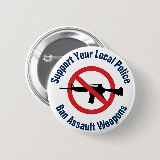 Badge Rond 5 Cm Soutenez votre police locale - Interdire les armes (Devant & derrière)