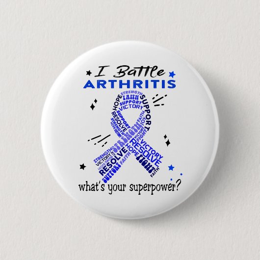 Badge Rond 5 Cm Soutenir les dons des guerriers de l'arthrite (Devant)