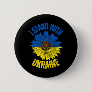 Badge Rond 5 Cm Soutenir l'Ukraine Je suis avec le drapeau ukraini