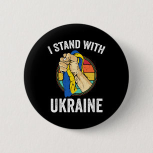 Badge Rond 5 Cm Soutenir l'Ukraine Je suis avec l'Ukraine Rétro Uk