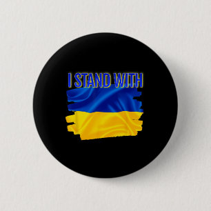 Badge Rond 5 Cm Soutien à la paix mondiale Drapeau ukrainien Je su