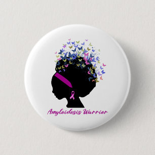 Badge Rond 5 Cm Soutien à la sensibilisation à l'amyloïdose Gue