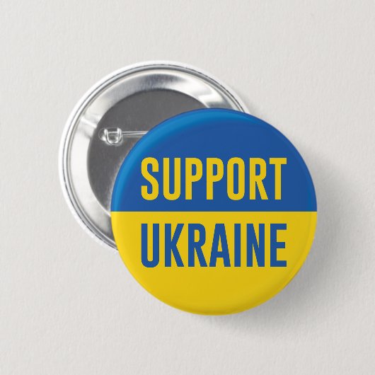 Badge Rond 5 Cm Soutien à l'Ukraine (Devant & derrière)