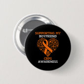 Badge Rond 5 Cm Soutien à mon ami RSD RCPS Sensibilisation Orange (Devant & derrière)