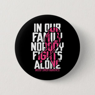 Badge Rond 5 Cm Soutien au cancer du sein Famille rose Cancer du s