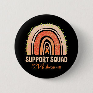 Badge Rond 5 Cm Soutien Crps sensibilisation Rainbow Orange Ribbon