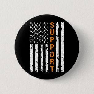 Badge Rond 5 Cm Soutien Drapeau Américain États-Unis Sensibilisati