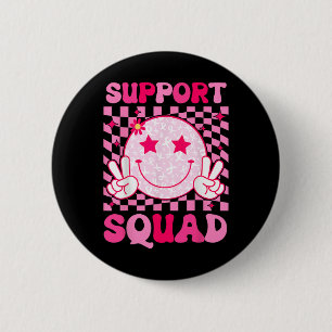 Badge Rond 5 Cm Soutien du guerrier du cancer du sein Équipe du ca