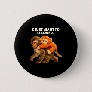 Badge Rond 5 Cm Soutien émotionnel mignon bébé singe coup de poing