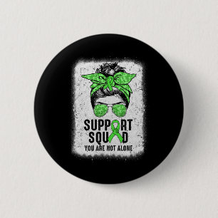 Badge Rond 5 Cm Soutien Escadron Messy Bun Warrior Green Mental He