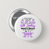 Badge Rond 5 Cm Soutien Fibromyalgia Guerrier dons (Devant & derrière)