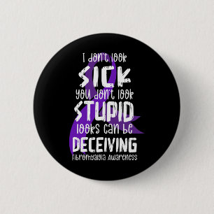 Badge Rond 5 Cm Soutien Fibromyalgie Mois de sensibilisation Fibro