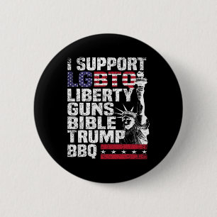 Badge Rond 5 Cm Soutien Lgbtq Liberty Guns Bible Trump Bbq