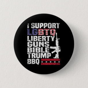 Badge Rond 5 Cm Soutien Lgbtq Liberty Guns Bible Trump Bbq 1
