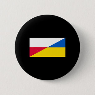 Badge Rond 5 Cm Soutien polonais à l'Ukraine Drapeau ukrainien et