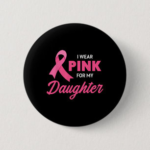 Badge Rond 5 Cm Soutien pour le cancer du sein Je porte le rose po