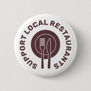 Badge Rond 5 Cm Soutien Restaurants locaux