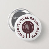 Badge Rond 5 Cm Soutien Restaurants locaux (Devant & derrière)