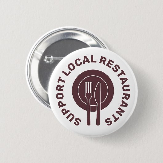 Badge Rond 5 Cm Soutien Restaurants locaux (Devant & derrière)