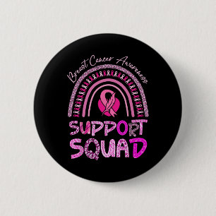 Badge Rond 5 Cm Soutien Squad Pink Arc-en-ciel Leopard Cancer du s