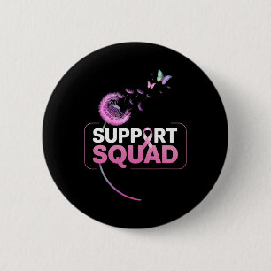 Badge Rond 5 Cm Soutien Squad Pink Ribbon Sensibilisation au cance