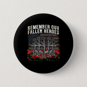 Badge Rond 5 Cm Souvenez-vous de nos héros tombés Mémoire du solda