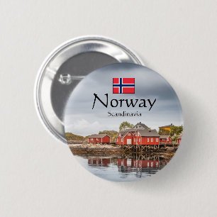 Badge Rond 5 Cm Souvenir de Norvège