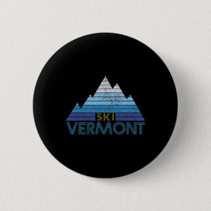 Badge Rond 5 Cm Souvenir de ski du Vermont Sport de montagne vinta