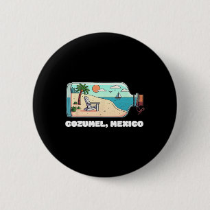Badge Rond 5 Cm Souvenir de vacances à Cozumel au Mexique pour hom