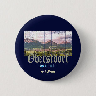 Badge Rond 5 Cm Souvenir d'Oberstdorf Allgäu Vintage Bavaria Germa