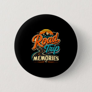 Badge Rond 5 Cm Souvenirs de road trip famille montagne rétro vint