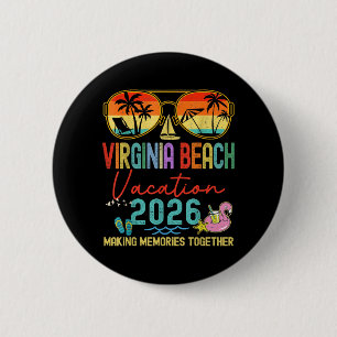 Badge Rond 5 Cm Souvenirs de vacances rétro à Virginia Beach 2026