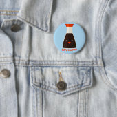 Badge Rond 5 Cm Soy Happy Cute Soy Sauce Foodie (En situation)