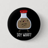 Badge Rond 5 Cm Soy What Funny Soy Sauce Pun Dark BG (Devant)