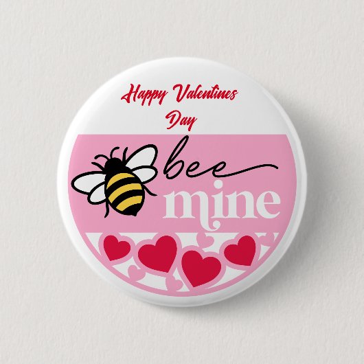 Badge Rond 5 Cm Soyez à moi : bouton Heureuse Sainte-Valentin (Devant)