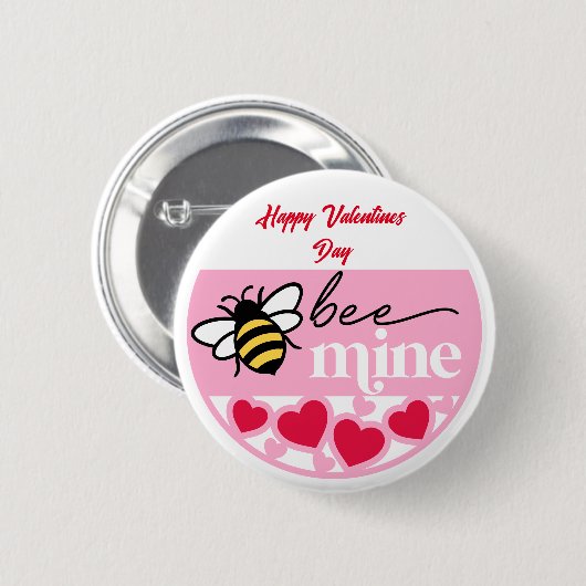 Badge Rond 5 Cm Soyez à moi : bouton Heureuse Sainte-Valentin (Devant & derrière)