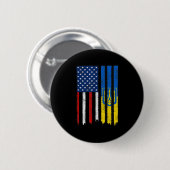 Badge Rond 5 Cm Soyez Avec L'Ukraine Ukrainienne Américaine Flag P (Devant & derrière)