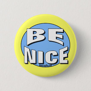 BADGE ROND 5 CM SOYEZ BOUTON INTÉRESSANT