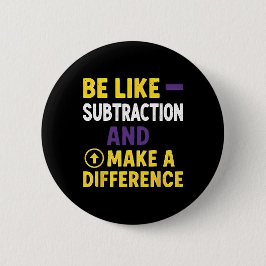 Badge Rond 5 Cm Soyez comme la soustraction, faites une différence (Devant)