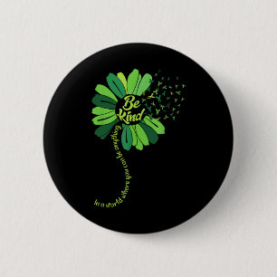 Badge Rond 5 Cm Soyez en forme de ruban vert Tournesol Tournesol s