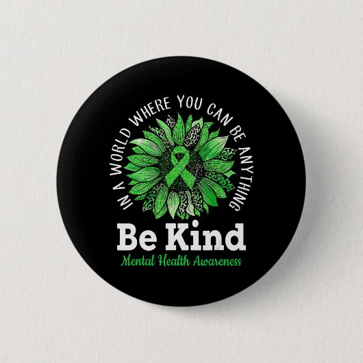 Badge Rond 5 Cm Soyez en forme de ruban vert Tournesol Tournesol s (Devant)