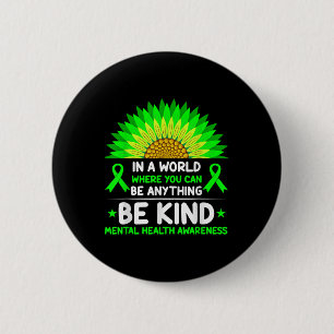 Badge Rond 5 Cm Soyez en forme de ruban vert Tournesol Tournesol s