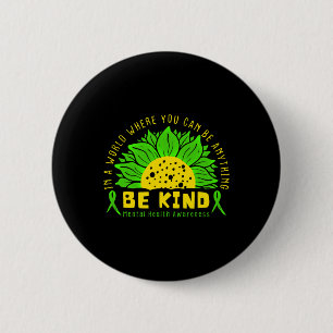 Badge Rond 5 Cm Soyez en forme de ruban vert Tournesol Tournesol s