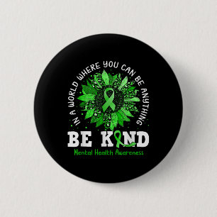 Badge Rond 5 Cm Soyez en forme de ruban vert Tournesol Tournesol s