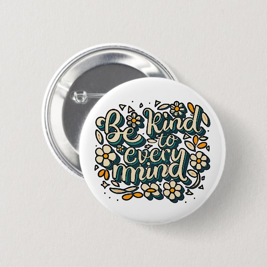 Badge Rond 5 Cm Soyez gentil avec chaque esprit Neurodiversité Sen (Devant & derrière)