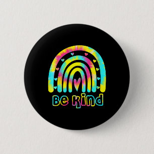 Badge Rond 5 Cm Soyez gentil Tie Dye Arc-en-ciel Gentillesse Sensi