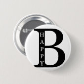 Badge Rond 5 Cm Soyez heureux (sur le noir d'intérieur…) (Devant & derrière)