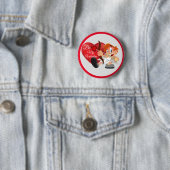 Badge Rond 5 Cm Soyez Mon Valentin  (En situation)