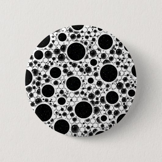 Badge Rond 5 Cm Space Bubble Spots - Blanc (Devant)