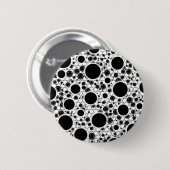 Badge Rond 5 Cm Space Bubble Spots - Blanc (Devant & derrière)
